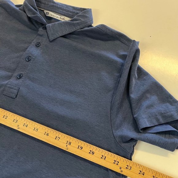 Travis Matthew Pima Cotton Poly Solid Navy Golf Polo Shirt 4 Button Mens Size XL - Picture 6 of 8